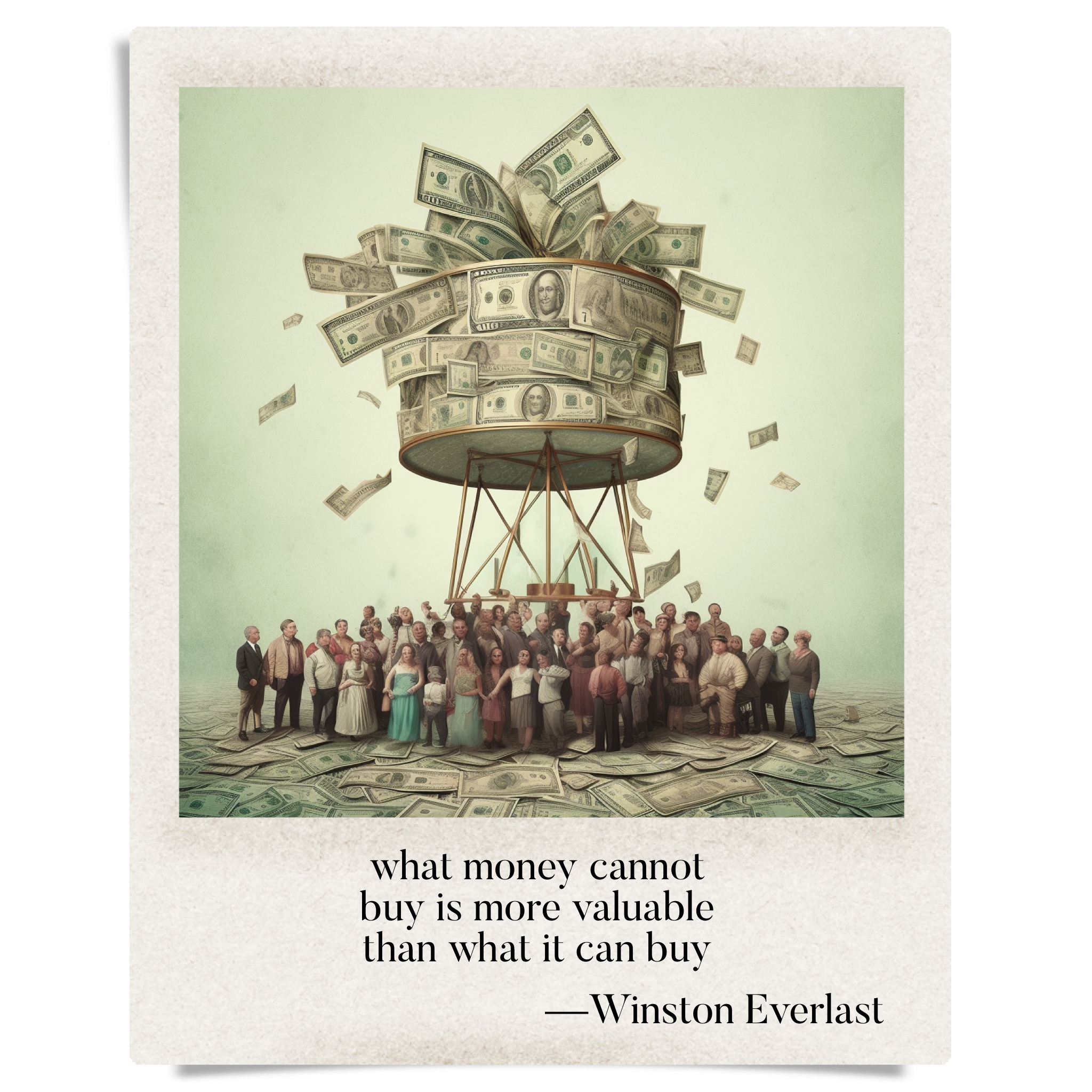 what money cannot / buy is more valuable / than what it can buy — haiga by Winston Everlast