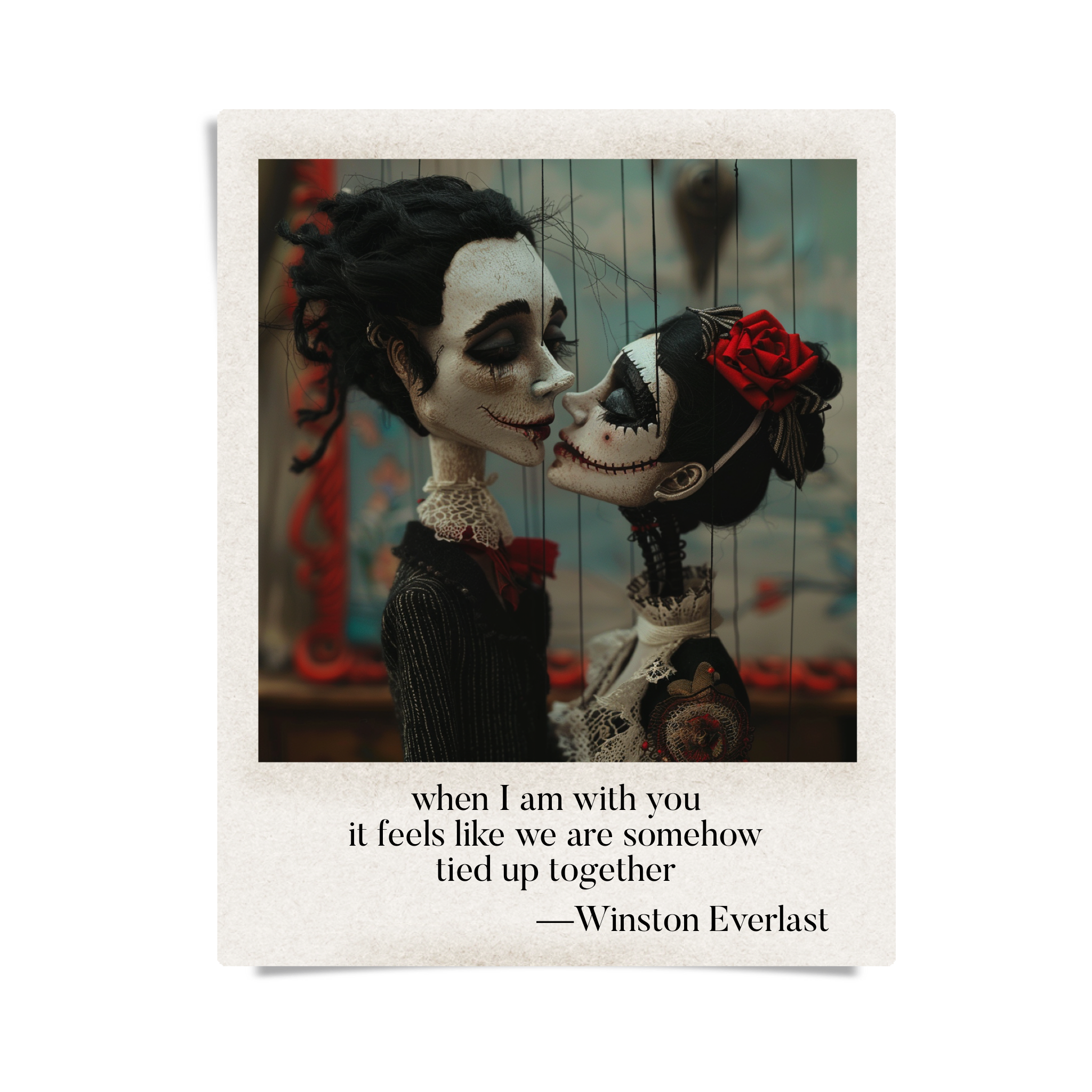 when I am with you / it feels like we are somehow / tied up together — haiga by Winston Everlast