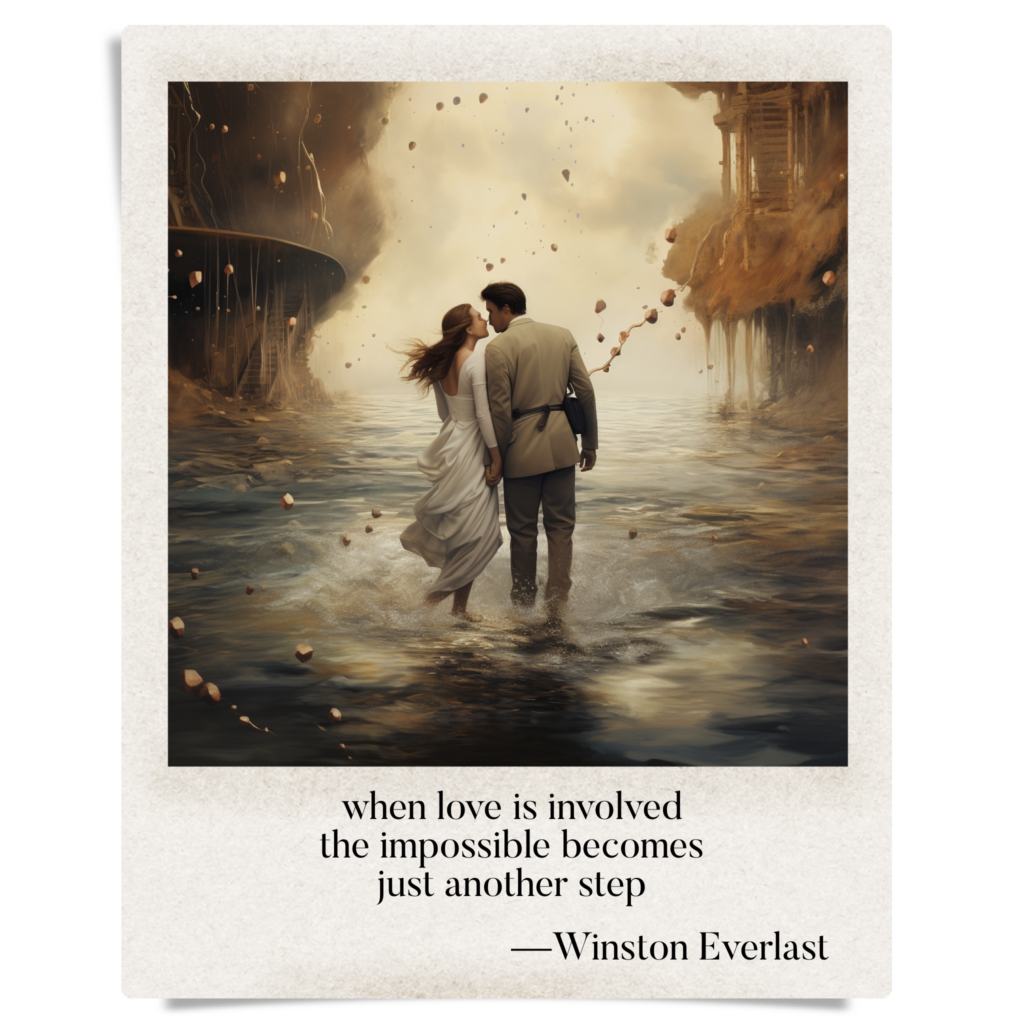 when love is involved / the impossible becomes / just another step — haiga by Winston Everlast