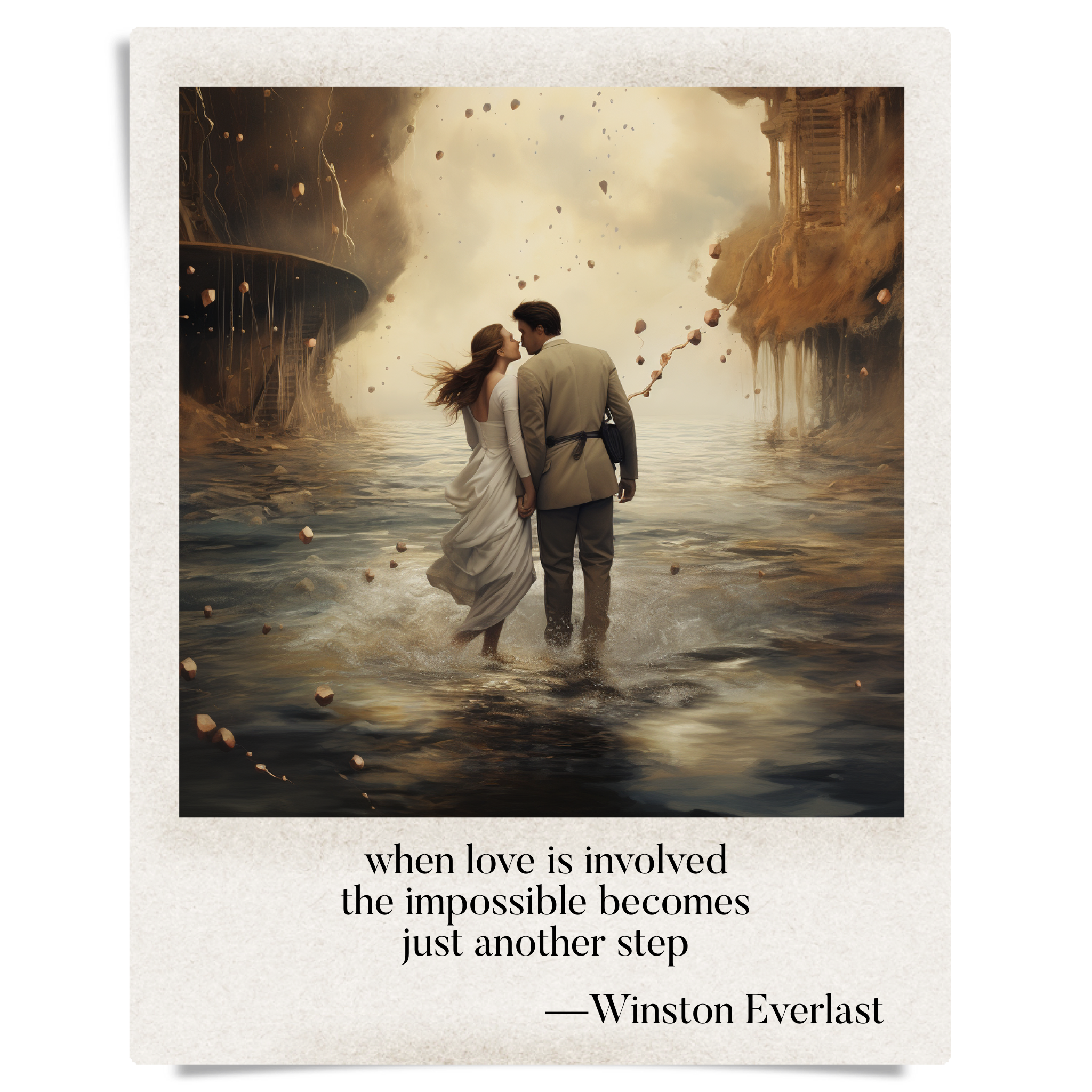 when love is involved / the impossible becomes / just another step — haiga by Winston Everlast