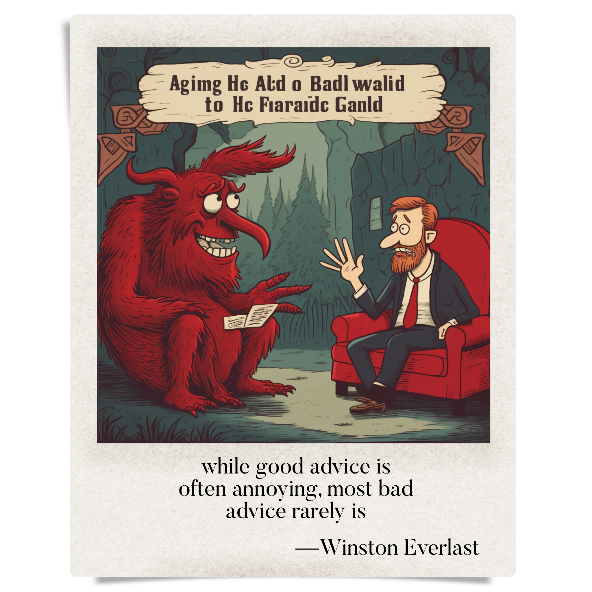while good advice is / often annoying, most bad / advice rarely is — haiga by Winston Everlast