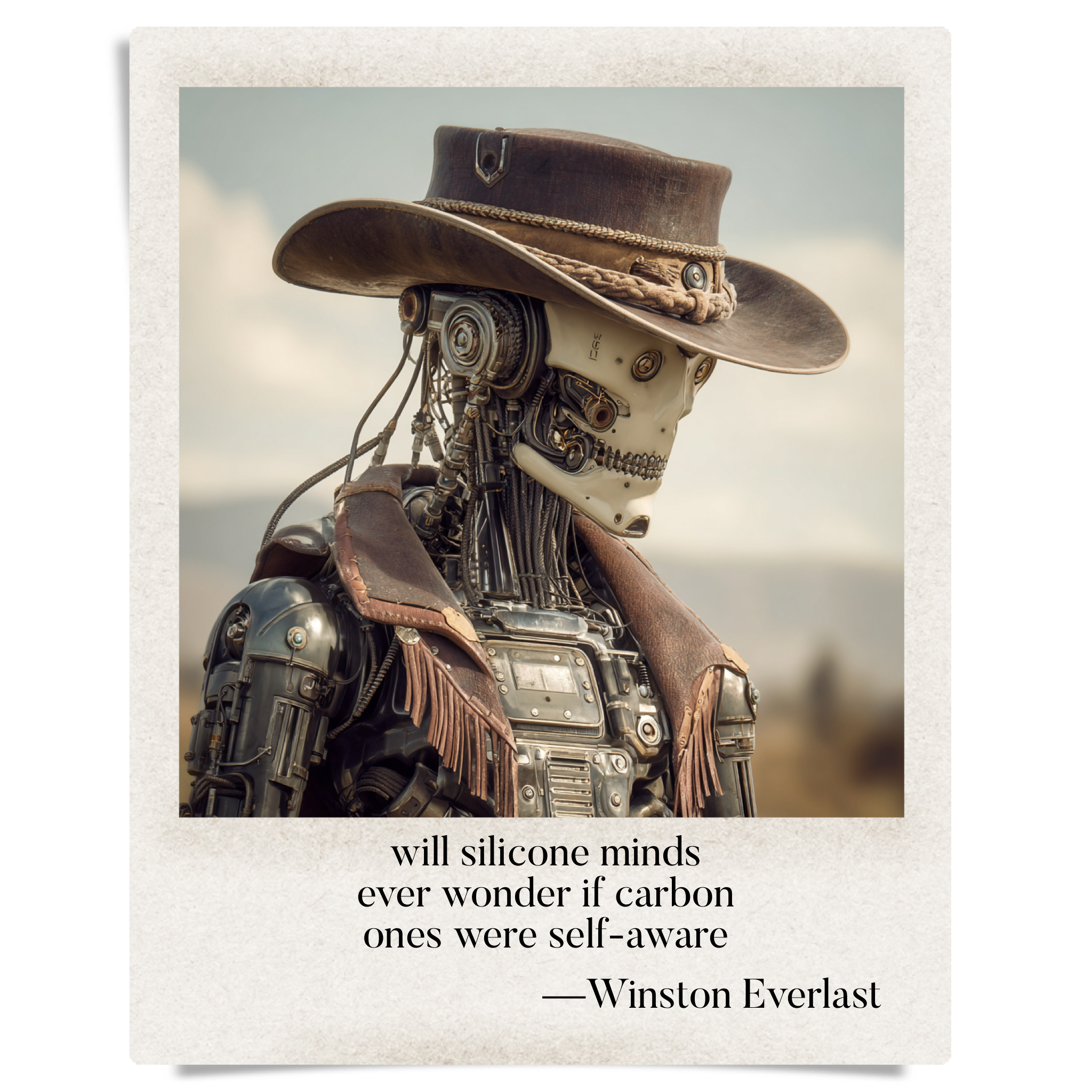 will silicone minds / ever wonder if carbon / ones were self-aware — haiga by Winston Everlast