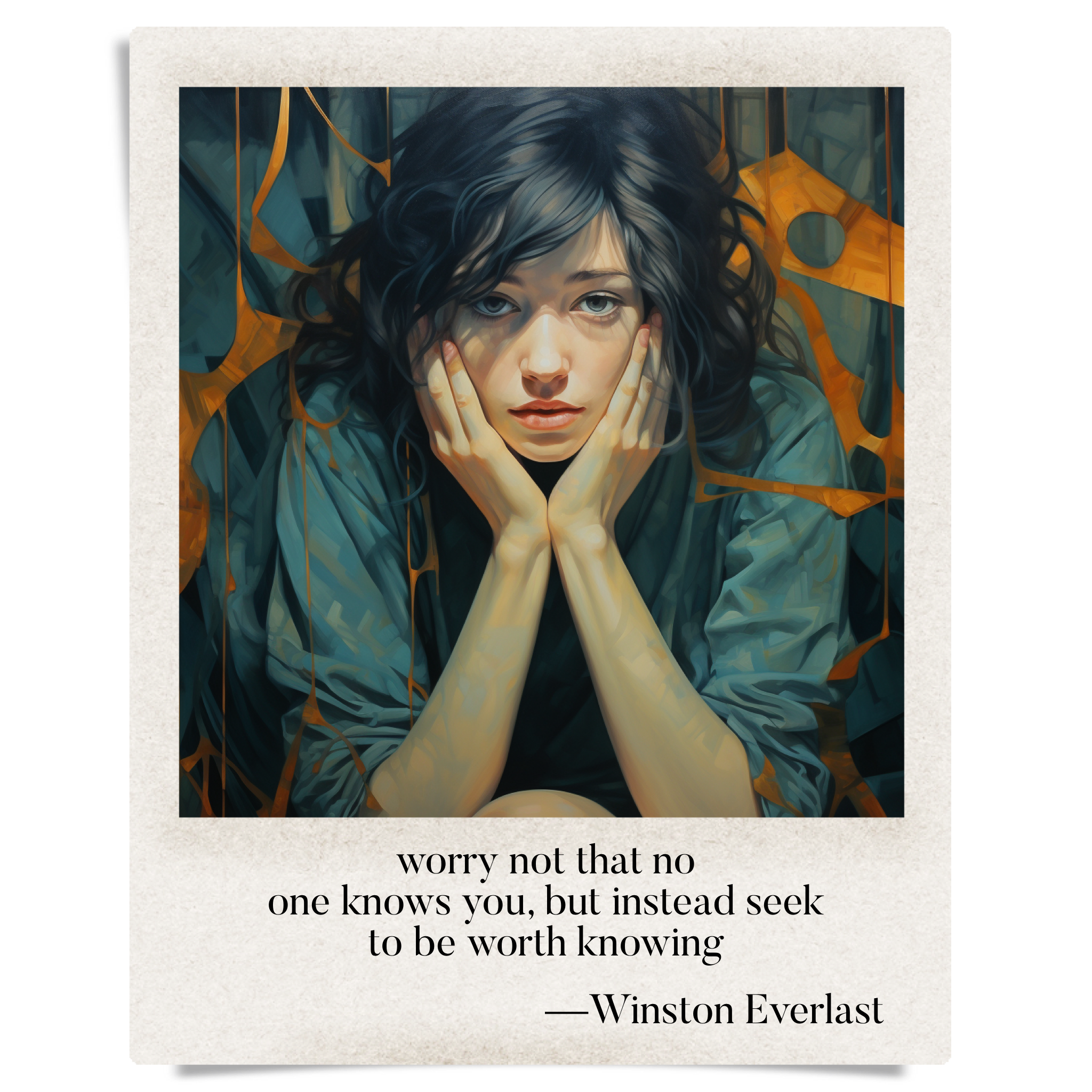 worry not that no / one knows you, but instead seek / to be worth knowing — haiga by Winston Everlast