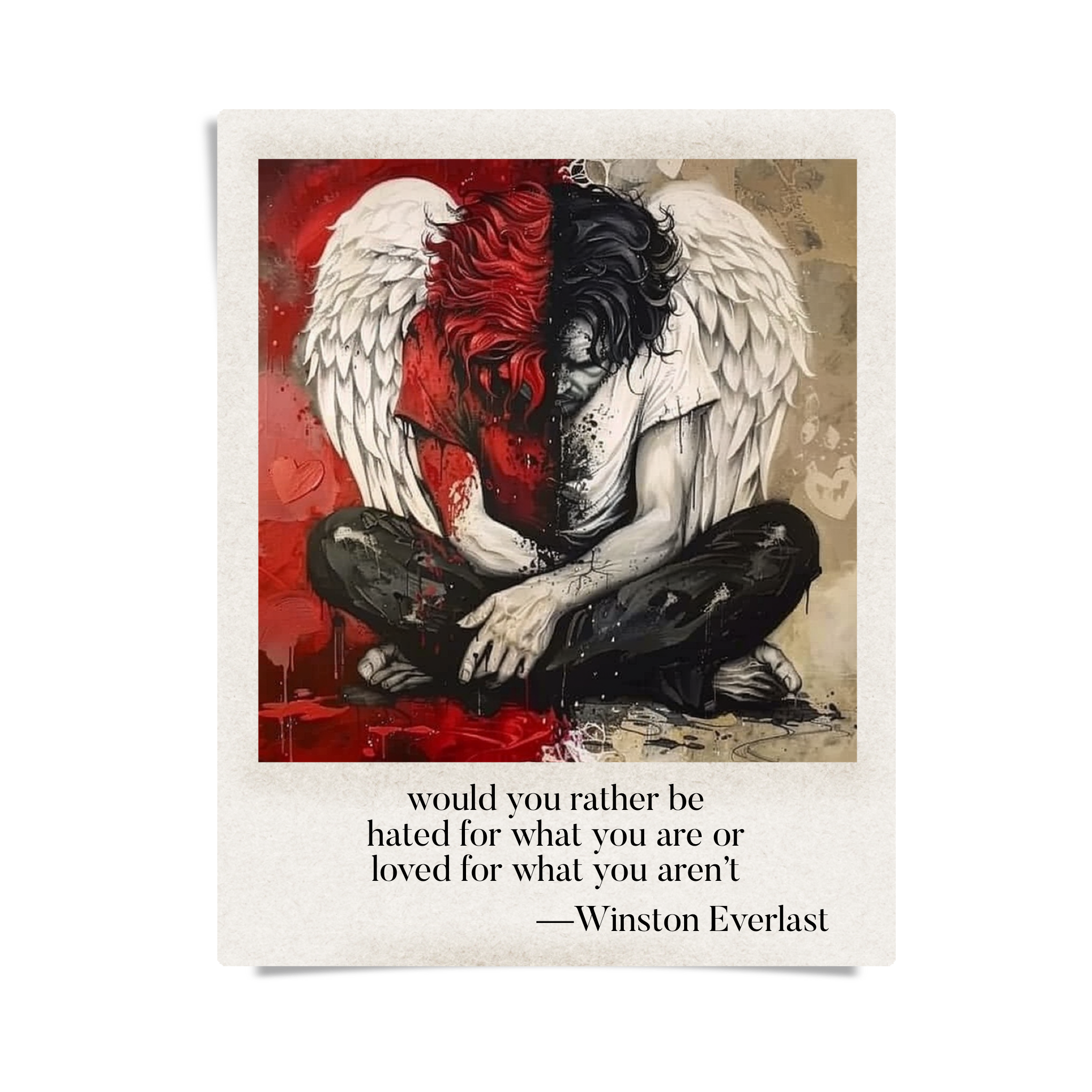 would you rather be / hated for what you are or / loved for what you aren't — haiga by Winston Everlast