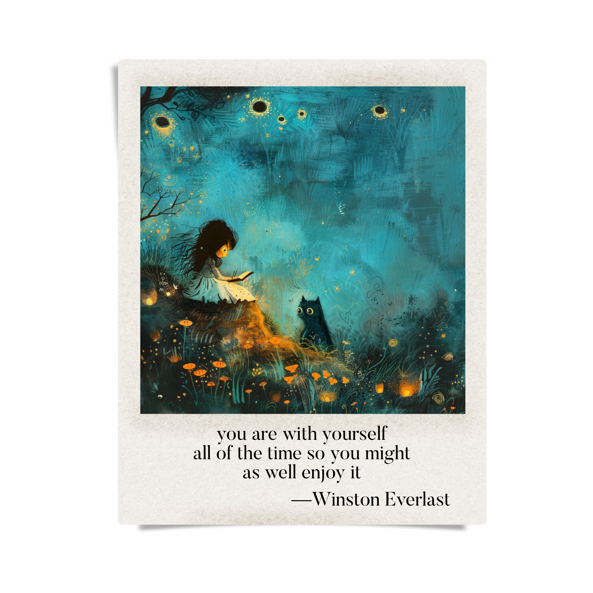 you are with yourself / all of the time so you might / as well enjoy it — haiga by Winston Everlast