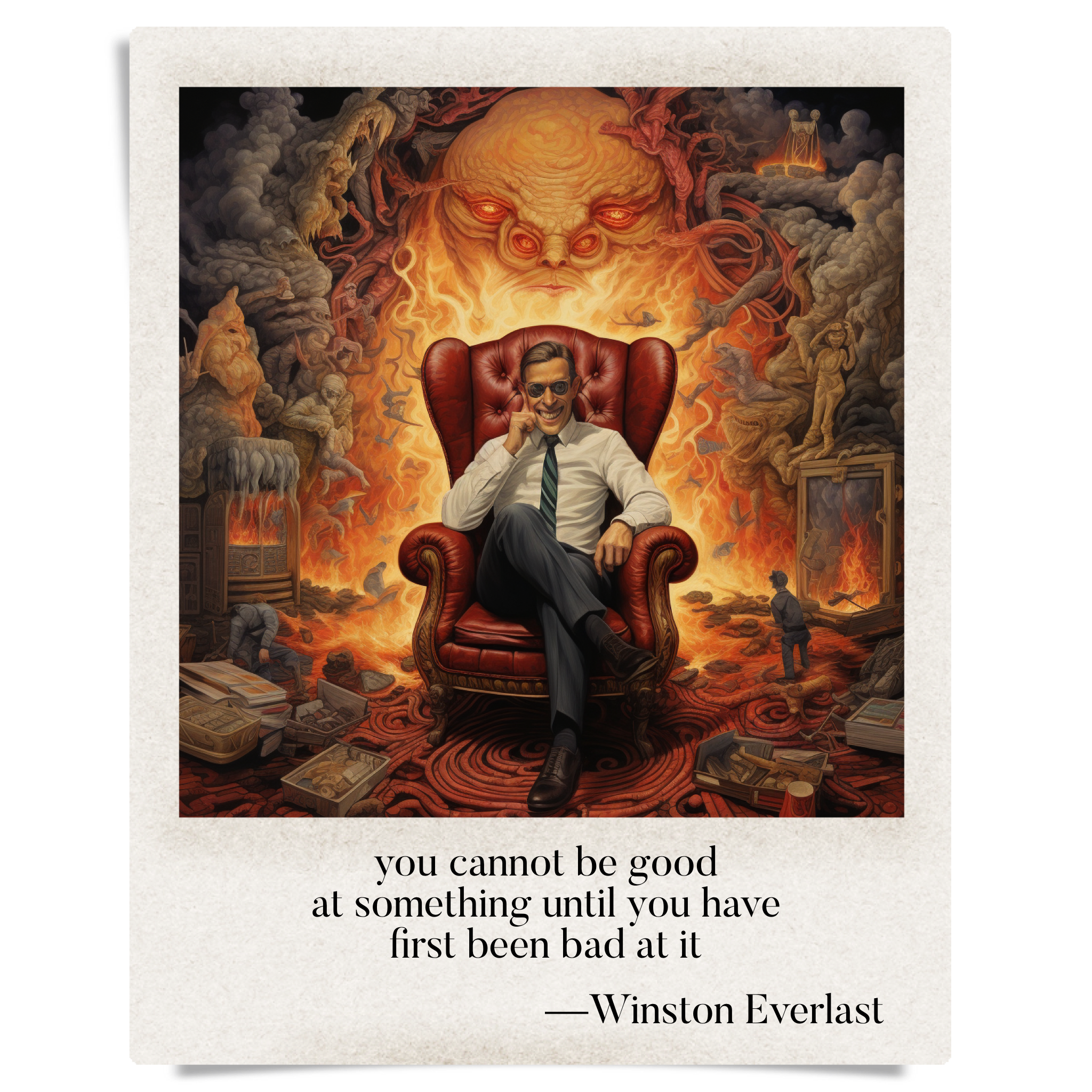 you cannot be good / at something until you have / first been bad at it — haiga by Winston Everlast