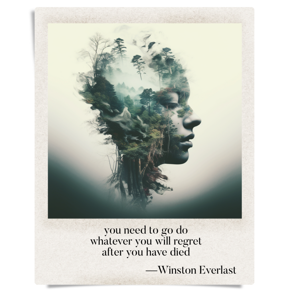you need to go do / whatever you will regret / after you have died — haiga by Winston Everlast