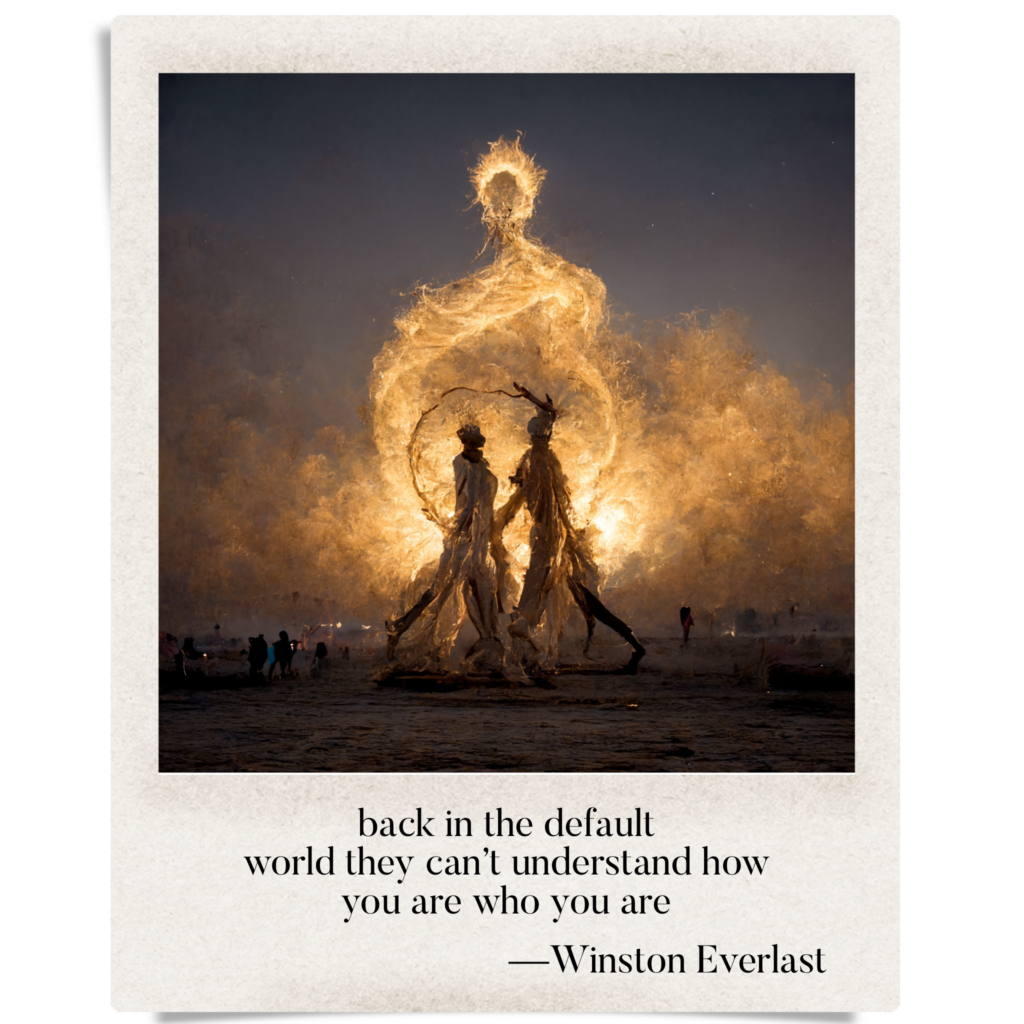 back in the default / world they can't understand how / you are who you are — haiga by Winston Everlast