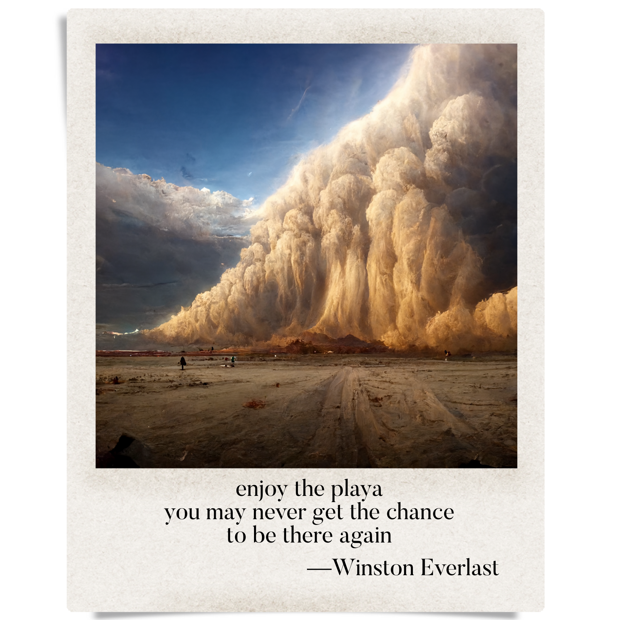 enjoy the playa / you may never get the chance / to be there again — haiga by Winston Everlast