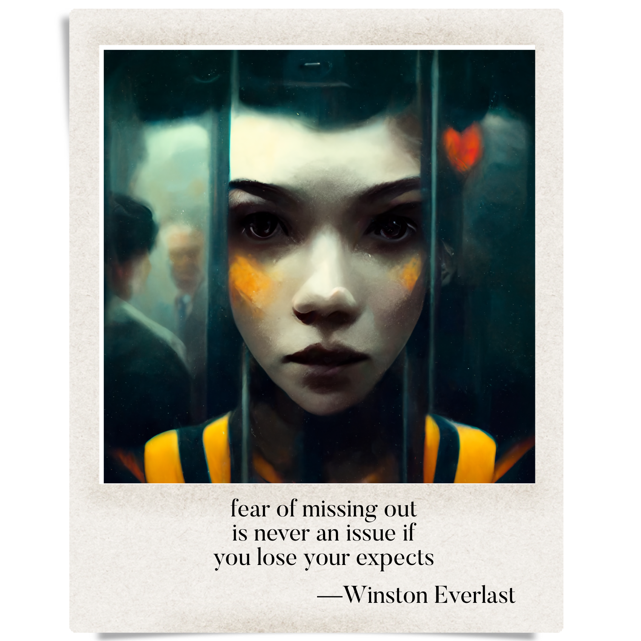 fear of missing out / is never an issue if / you lose your expects — haiga by Winston Everlast
