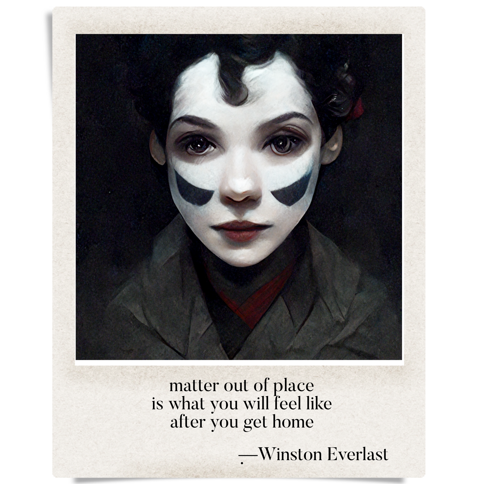 matter out of place / is what you will feel like / after you get home — haiga by Winston Everlast