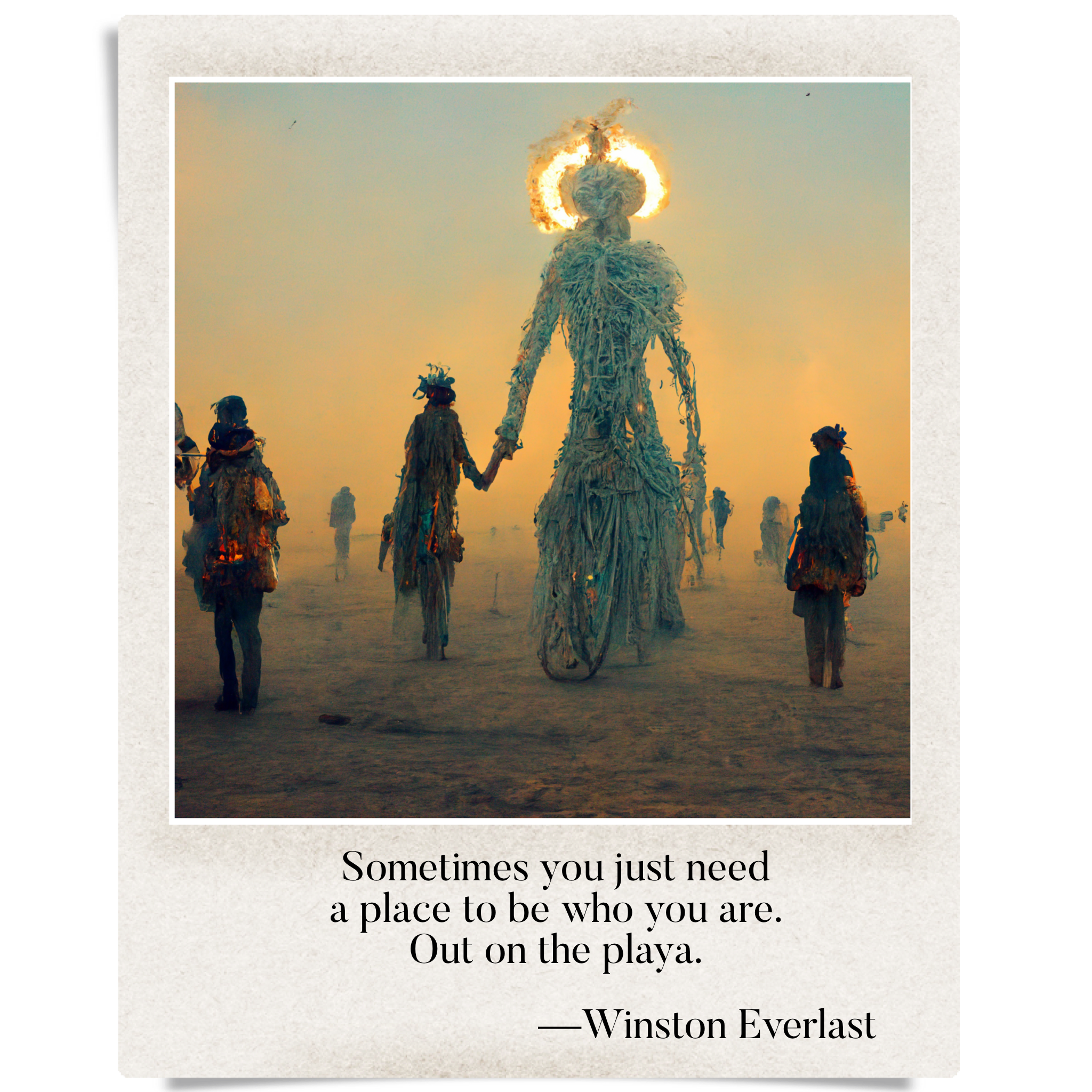 sometimes you just need / a place to be who you are. / out on the playa. — haiga by Winston Everlast