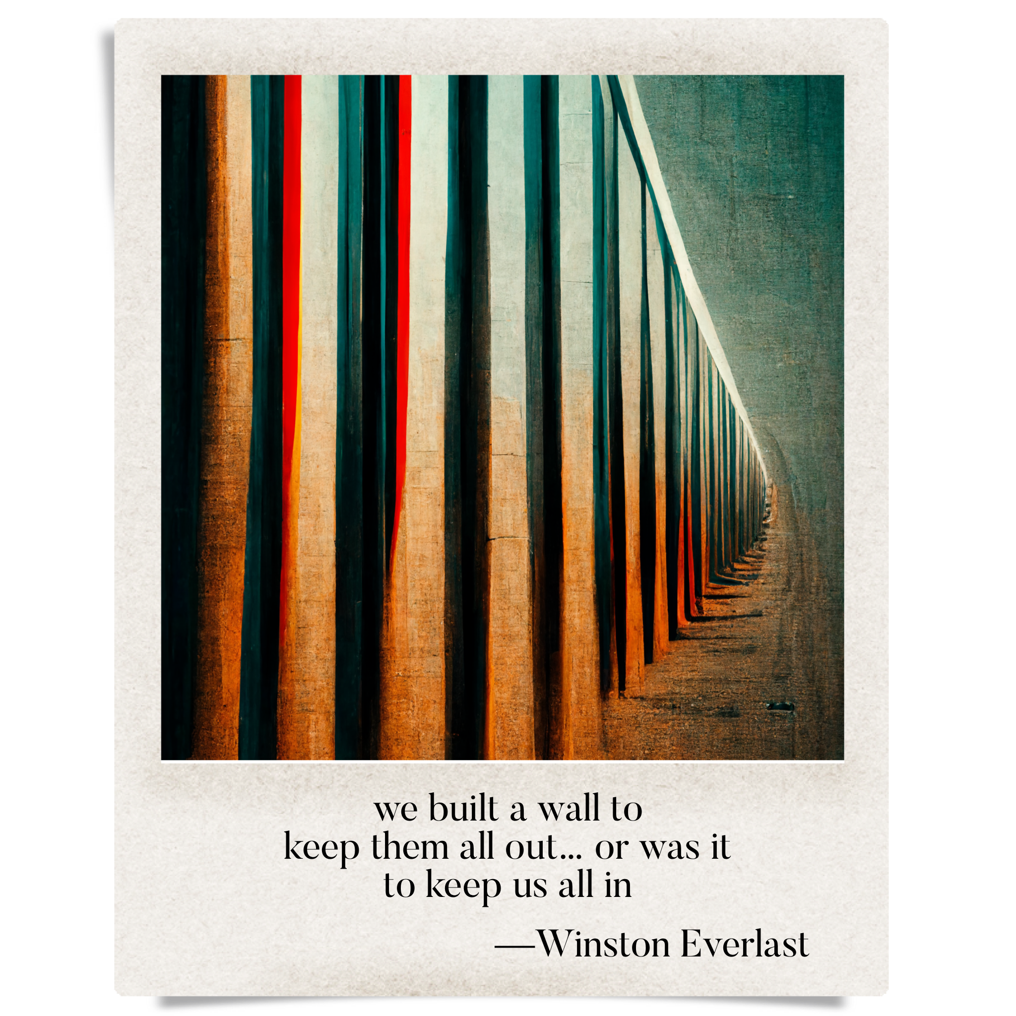 we built a wall to / keep them all out... or was it / to keep us all in — haiga by Winston Everlast