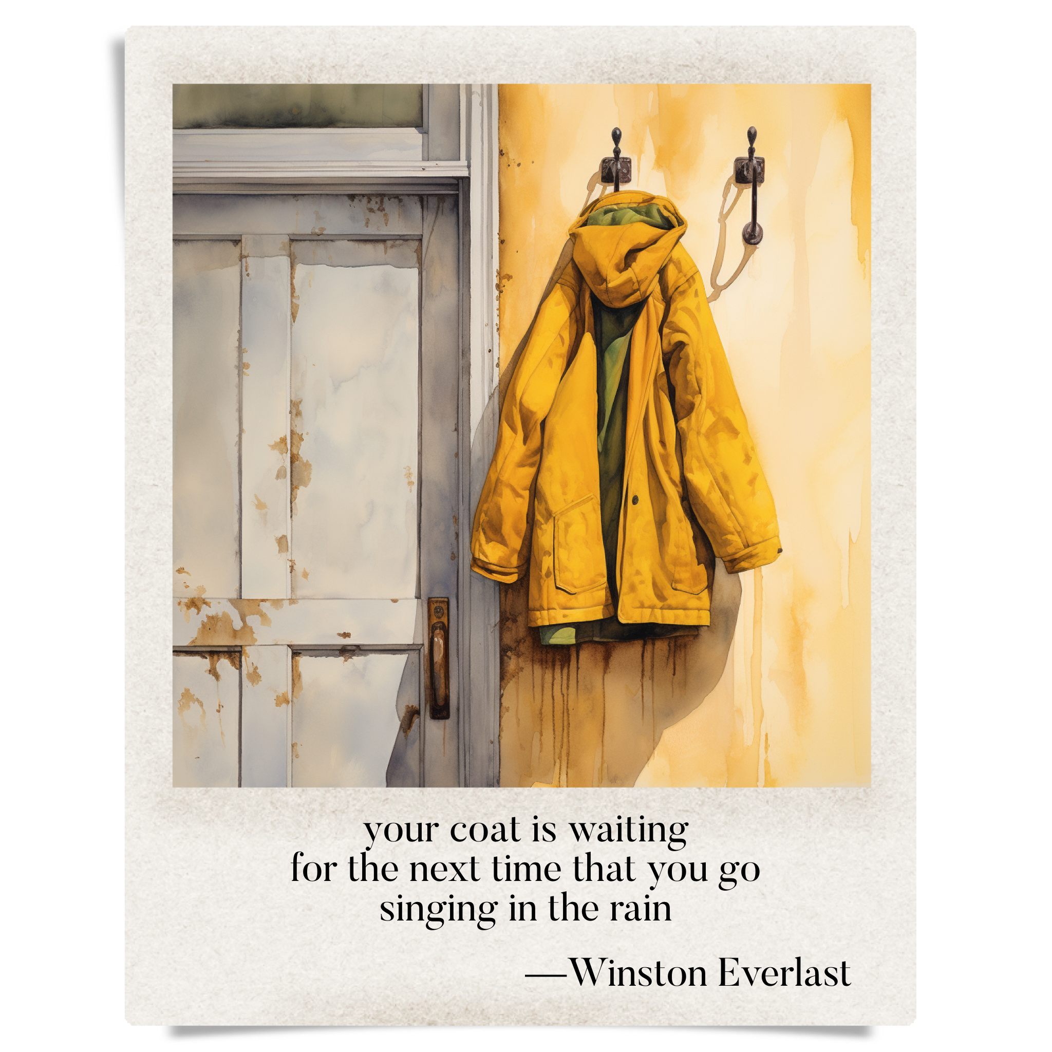 your coal is wailing / for the next time that you go / singing in the rain — haiga by Winston Everlast