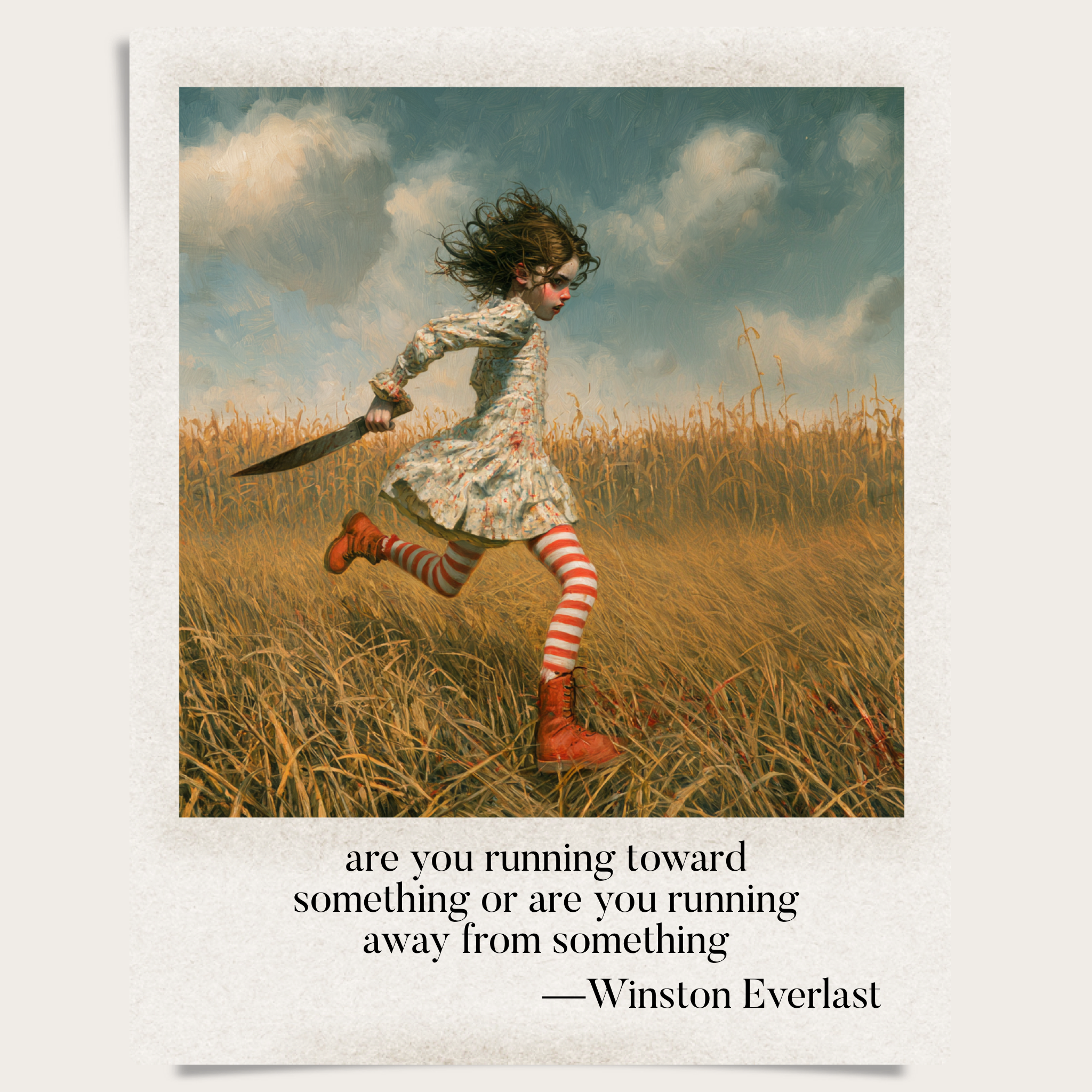 are you running toward / something or are you running / away from something — haiga by Winston Everlast