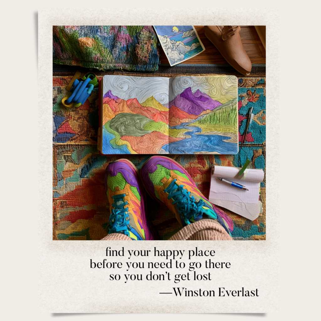 find your happy place / before you need to go there / so you don't get lost — haiga by Winston Everlast