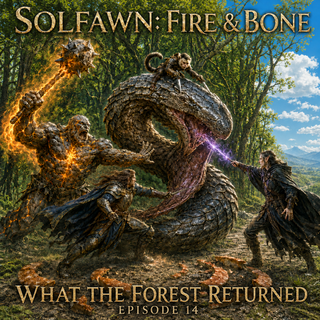 Solfawn: Fire & Bone — Chapter XIV illustration, What The Forest Returned
