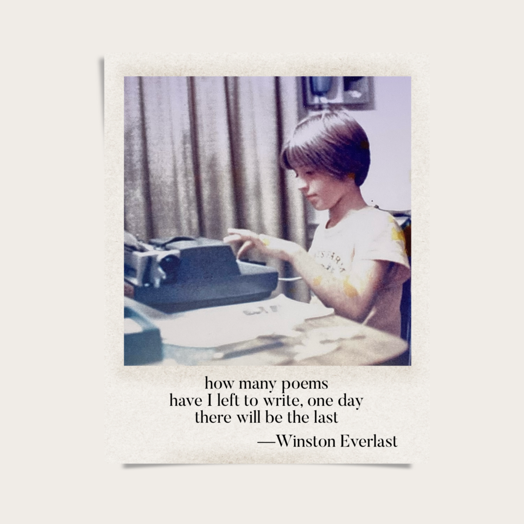 how many poems / have I left to write, one day / there will be the last — haiga by Winston Everlast