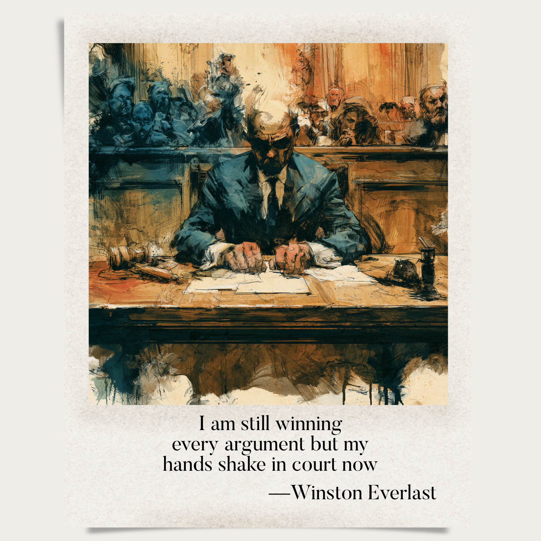 I am still winning / every argument but my / hands shake in court now — haiga by Winston Everlast