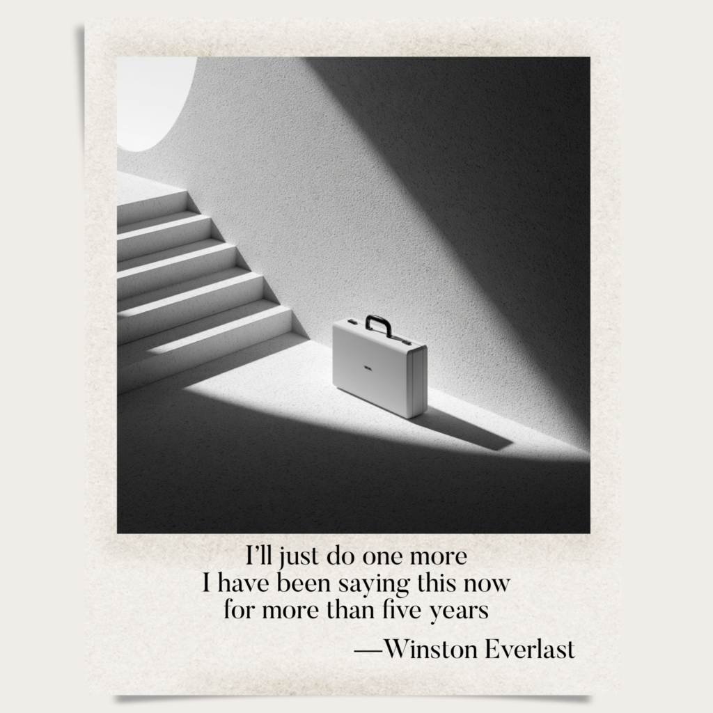 I'll just do one more / I have been saying this now / for more than five years — haiga by Winston Everlast