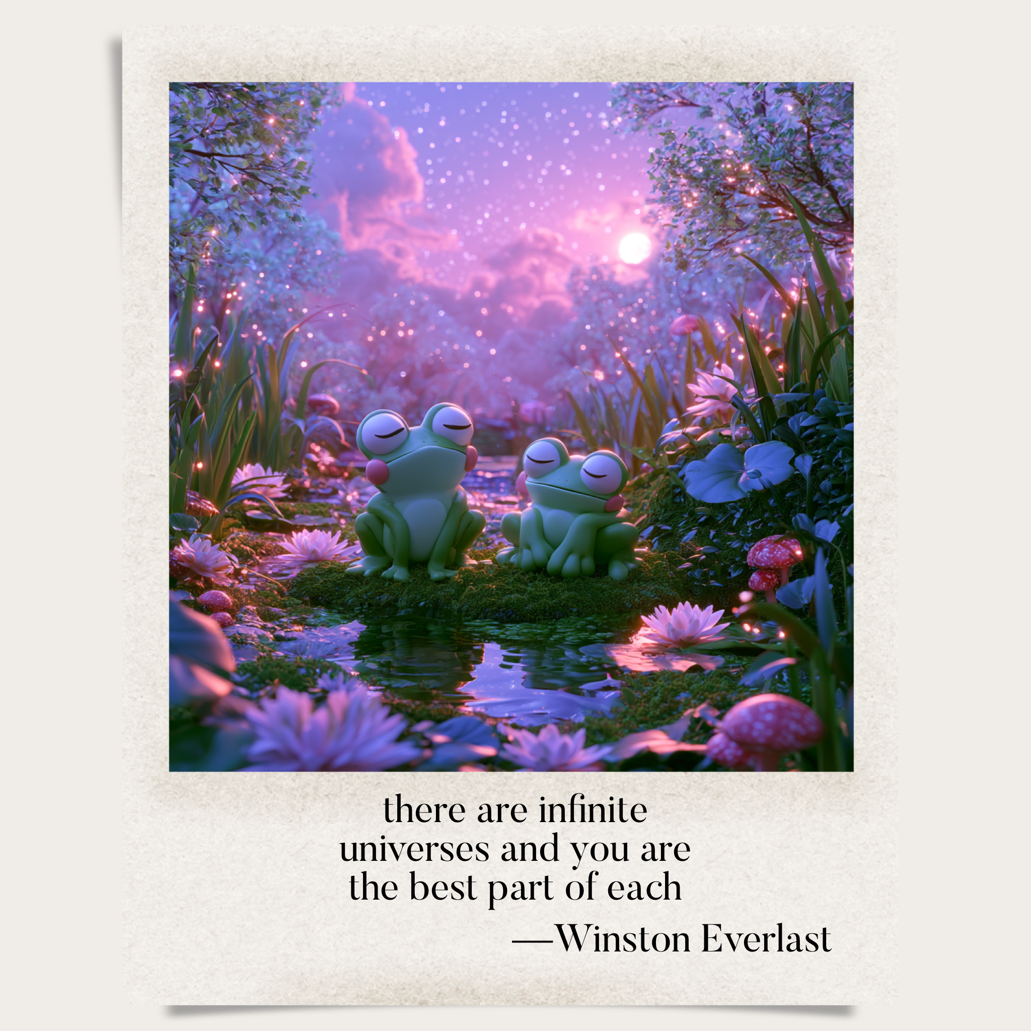 there are infinite / universes and you are / the best part of each — haiga by Winston Everlast