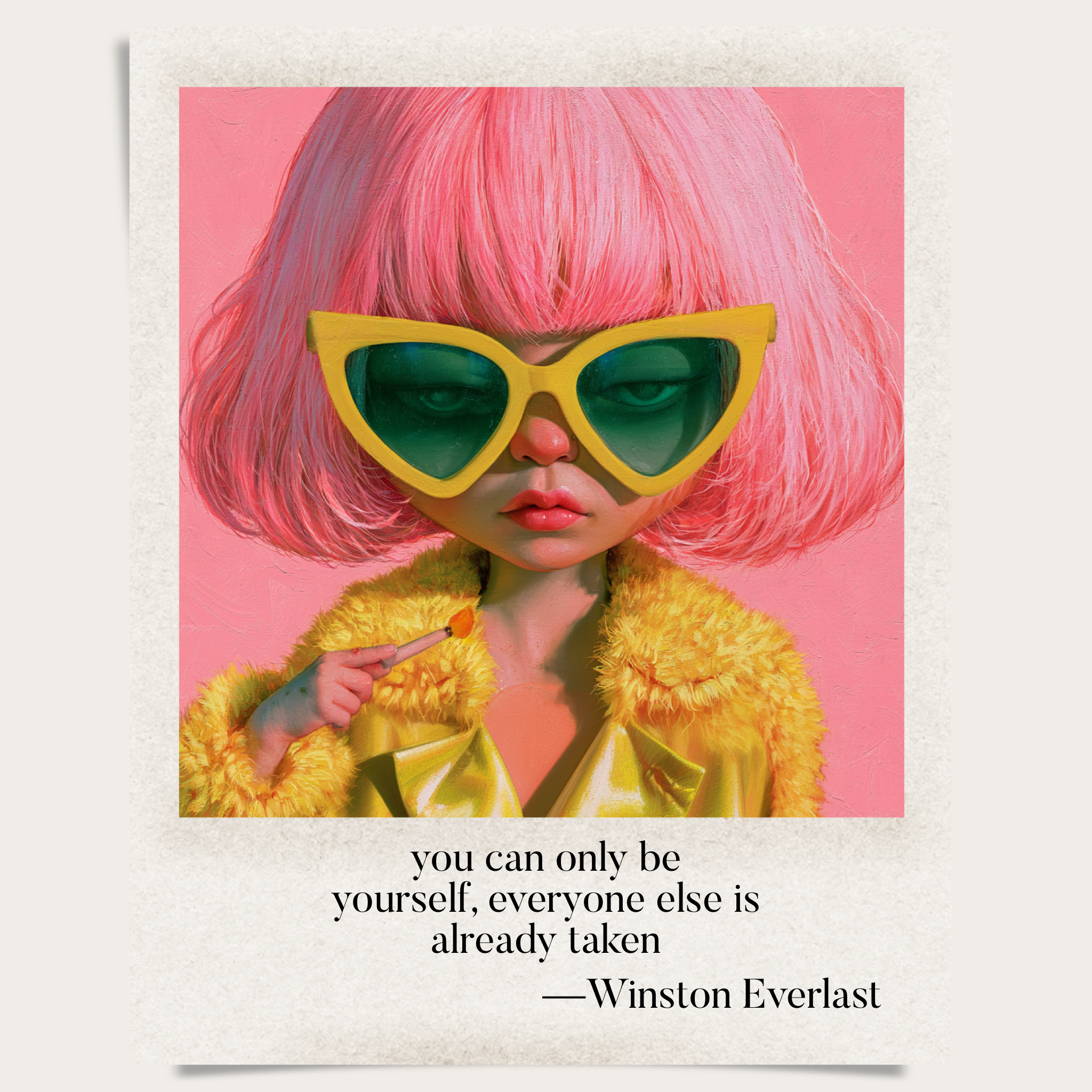 you can only be / yourself, everyone else is / already taken — haiga by Winston Everlast