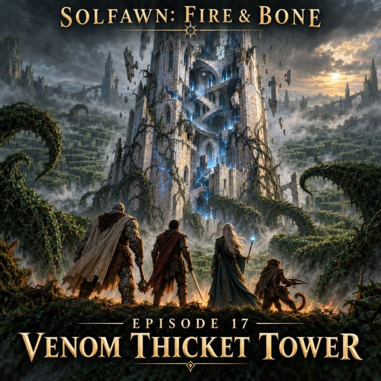 Solfawn: Fire & Bone — Chapter XVII illustration, Venom Thicket Tower